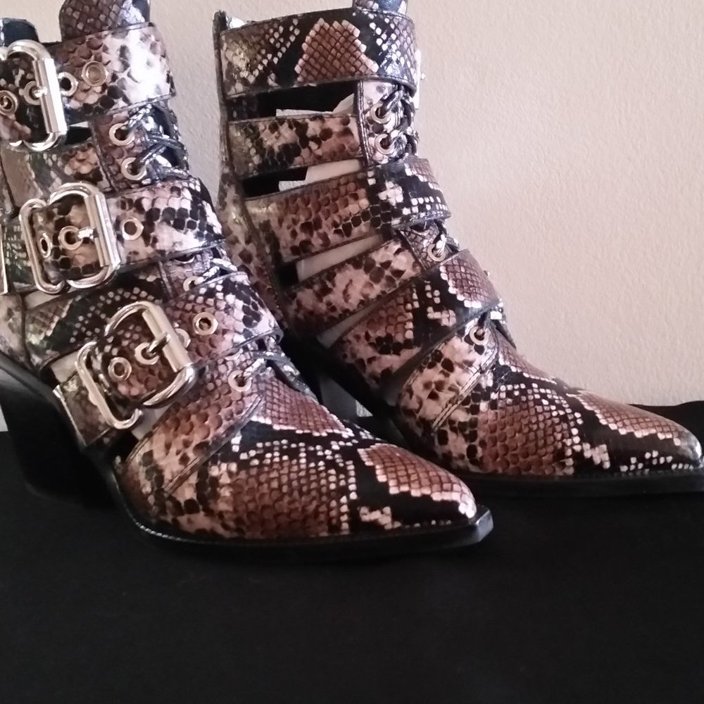 Jeffrey Campbell Caceres Snakeskin Booties